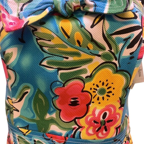 NWT David Meister Multicolor Tropical Print Strapless Dress Size 8 - Picture 2 of 8